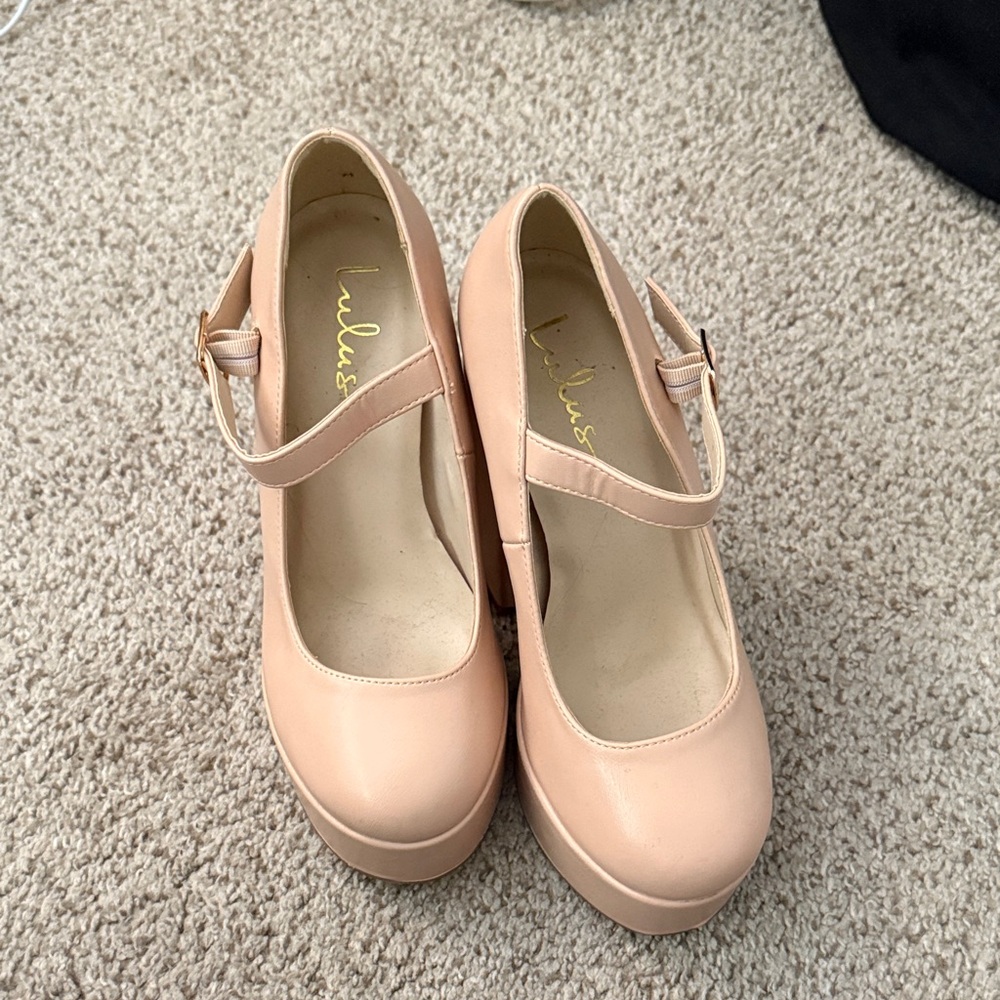Lulu's Nude Platform Heels